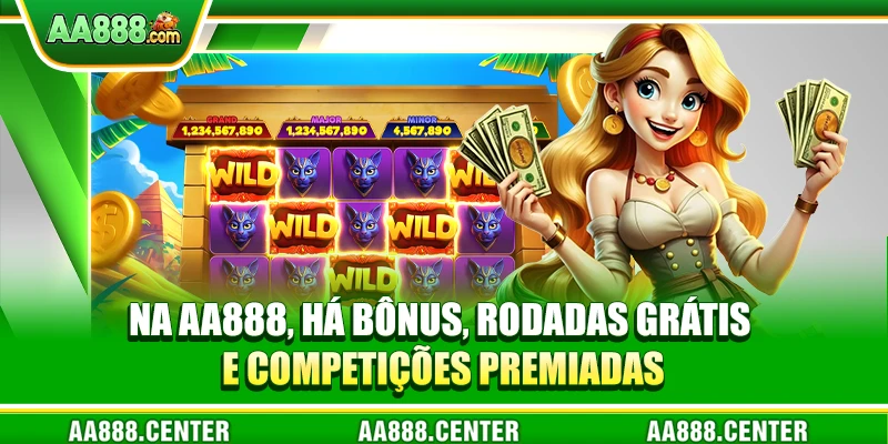 Na AA888, há bônus, rodadas grátis e competições premiadas