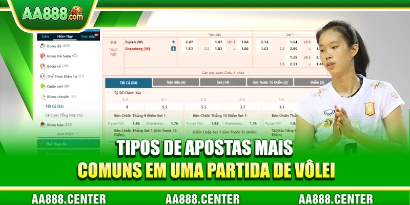 Tipos de Apostas Mais Comuns em uma Partida de Vôlei
