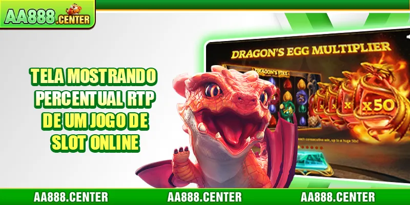 Tela mostrando percentual RTP de um jogo de slot online