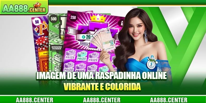 Imagem de uma raspadinha online vibrante e colorida